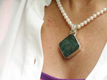 Load image into Gallery viewer, Whitby Jet & Labradorite Double-Sided Pendant Squircle