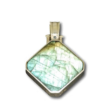 Load image into Gallery viewer, labradorite pendant in hallmarked sterling silver