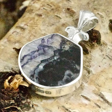 Load image into Gallery viewer, Blue John Pendant with Agate on the reverse side