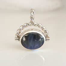 Load image into Gallery viewer, Jet & Labradorite Double Sided Swivel Pendant