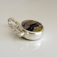 Load image into Gallery viewer, Blue John & Jet Double Sided Swivel Pendant