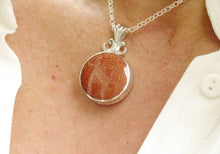 Load image into Gallery viewer, goldstone pendant by my handmade jewellery engraved love you