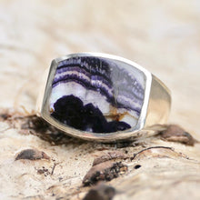Load image into Gallery viewer, Blue John Gents Silver Ring