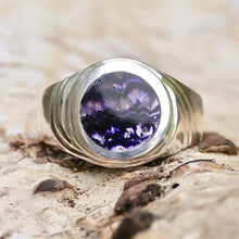 Load image into Gallery viewer, Blue John Signature Gents Ring Silver