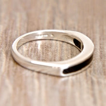 Load image into Gallery viewer, Whitby Jet inlaid Silver Ring
