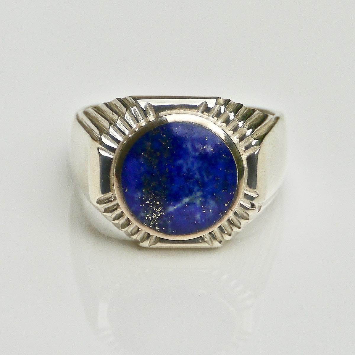 Silver ring lapis on sale lazuli