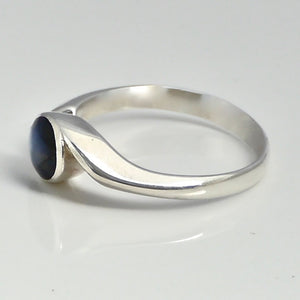 labradorite sterling silver ring swirl design