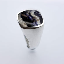 Load image into Gallery viewer, Blue John Gents Rectangle Silver Ring