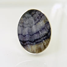 Load image into Gallery viewer, Blue John Ring in Silver Oval Design