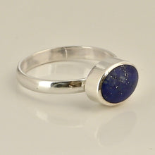 Load image into Gallery viewer, lapis lazuli oval ring by my handmade jewellery