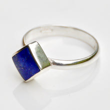 Load image into Gallery viewer, Lapis Lazuli Square Silver Ring
