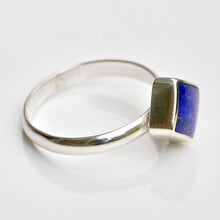 Load image into Gallery viewer, Lapis Lazuli Square Silver Ring