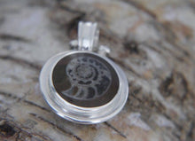 Load image into Gallery viewer, Ammonite & Jet Double Sided Pendant