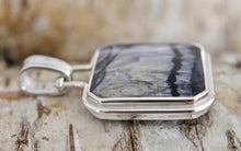 Load image into Gallery viewer, Jet and Blue John Double Sided Pendant