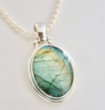 Load image into Gallery viewer, Labradorite & Blue John Double Sided Pendant