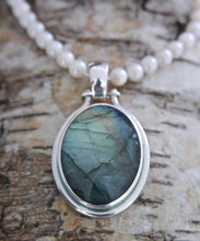 Load image into Gallery viewer, Labradorite & Blue John Double Sided Pendant