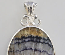 Load image into Gallery viewer, Whitby Jet & Blue John Double Sided Pendant
