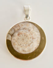 Load image into Gallery viewer, Blue John & Ammonite Double Sided Pendant