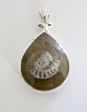 Load image into Gallery viewer, Ammonite & Jet Double Sided Pendant