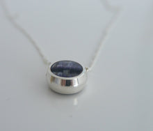 Load image into Gallery viewer, Blue John & Whitby Jet Double Sided Pendant