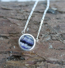 Load image into Gallery viewer, Blue John & Whitby Jet Double Sided Pendant