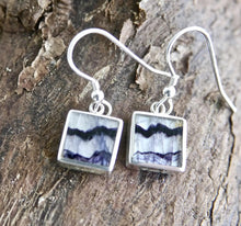 Load image into Gallery viewer, Blue John Drop Earrings 9mm Square