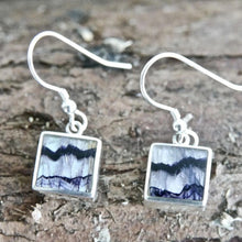 Load image into Gallery viewer, Blue John Drop Earrings 9mm Square