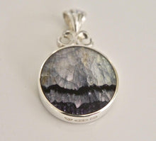 Load image into Gallery viewer, Whitby Jet & Blue John Double-Sided Pendant