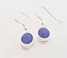 Load image into Gallery viewer, Lapis Lazuli Drop Earrings Oval Design
