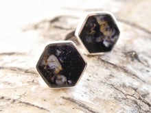 Load image into Gallery viewer, Blue John Stud Earrings Hexagon Design