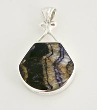 Load image into Gallery viewer, Blue John & Jet Double Sided Pendant