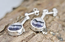 Load image into Gallery viewer, Blue John Pear Shape Drop Earrings