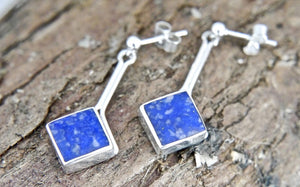 Lapis Lazuli Dangle Drop Earrings