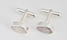 Load image into Gallery viewer, Rainbow Fluorite Cufflinks Oval Design
