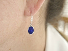 Load image into Gallery viewer, Lapis Lazuli Drop Earrings Oval Design