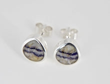 Load image into Gallery viewer, Blue John Silver Stud Earrings