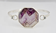 Load image into Gallery viewer, Amethyst Lace Hexagon Silver Bangle