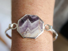 Load image into Gallery viewer, Amethyst Lace Hexagon Silver Bangle