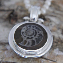 Load image into Gallery viewer, Ammonite & Jet Double Sided Pendant