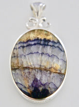 Load image into Gallery viewer, Whitby Jet & Blue John Double Sided Pendant