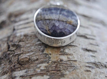 Load image into Gallery viewer, Whitby Jet & Blue John Double Sided Pendant
