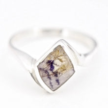 Load image into Gallery viewer, Blue John Diamond Shape Silver Ring R111BJ