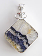 Load image into Gallery viewer, Blue John & Whitby Jet Double Sided Pendant