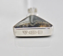 Load image into Gallery viewer, Whitby Jet & Blue John Double Sided Pendant