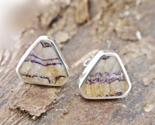 Load image into Gallery viewer, Blue John Triangle Stud Earrings