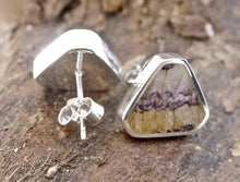 Load image into Gallery viewer, Blue John Triangle Stud Earrings