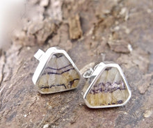 Load image into Gallery viewer, Blue John Triangle Stud Earrings