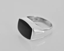 Load image into Gallery viewer, Whitby Jet Silver Gents Ring