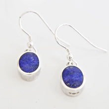 Load image into Gallery viewer, Lapis Lazuli Oval Drop Earrings