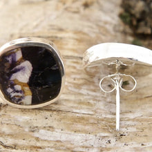 Load image into Gallery viewer, Blue John Silver Stud Earrings
